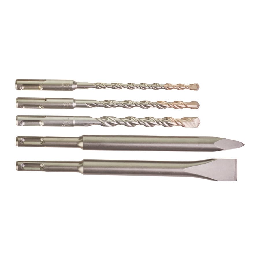 Milwaukee SDS-Plus Set of Drill Bits 6,8,10/160, Chisels Flat and Pointed