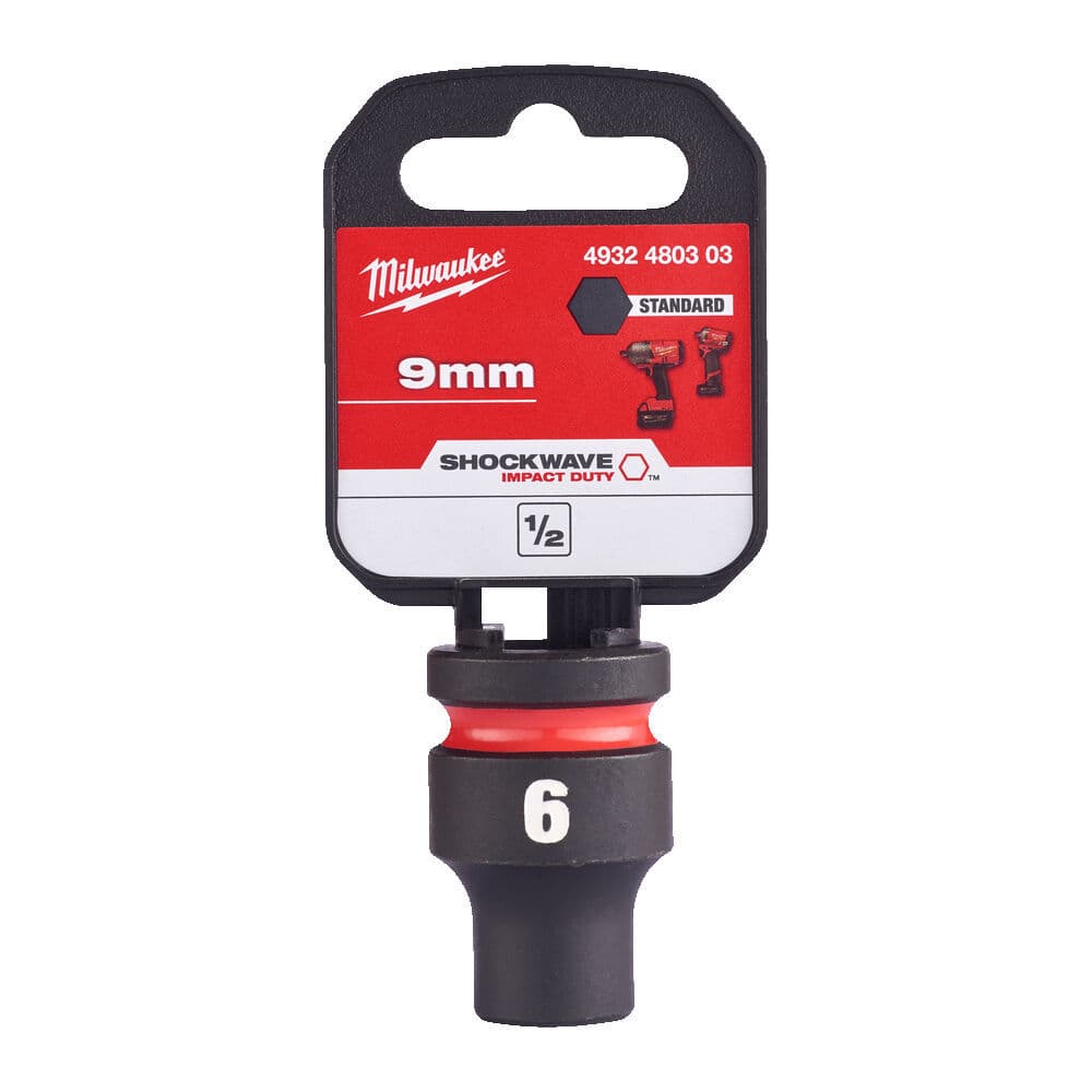 Milwaukee 1/2 Shockwave Steckschlüssel, Sechskant 9 kurz