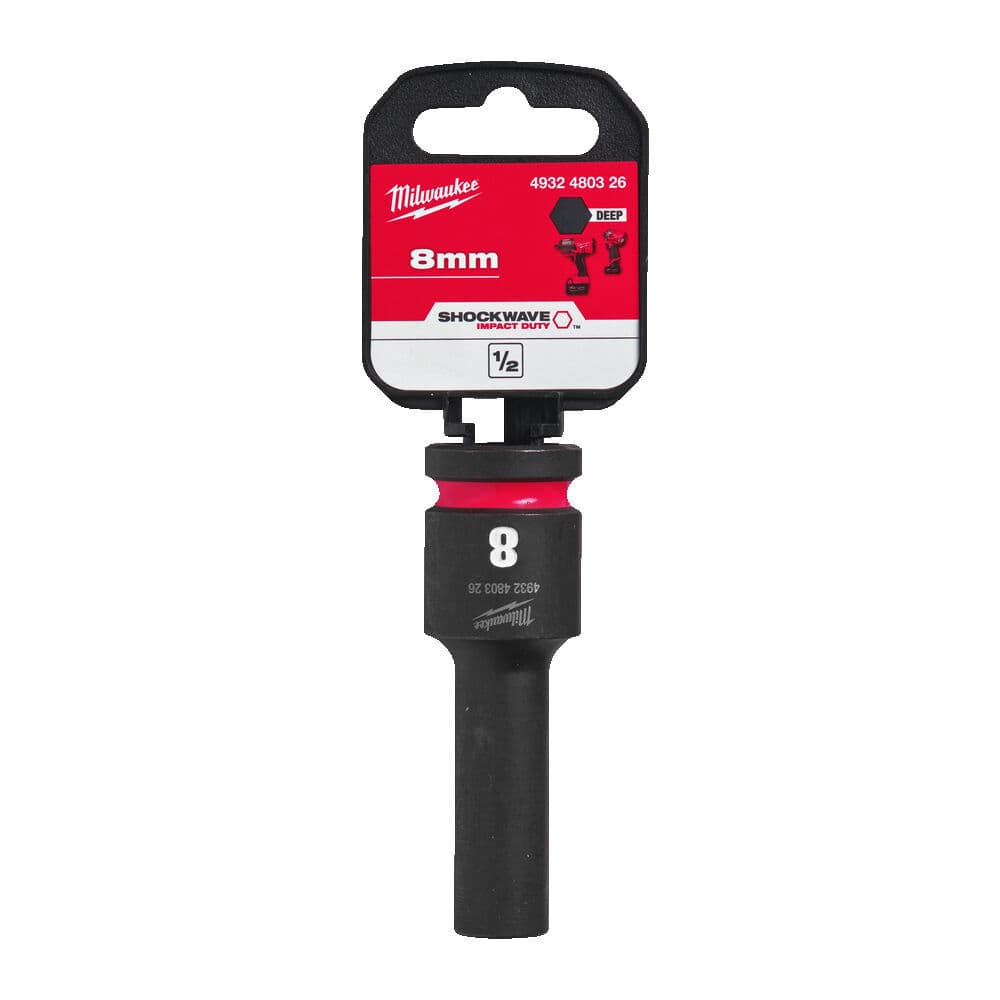 Milwaukee 1/2 Nástrčný kľúč Shockwave, Hex 8 predĺžený