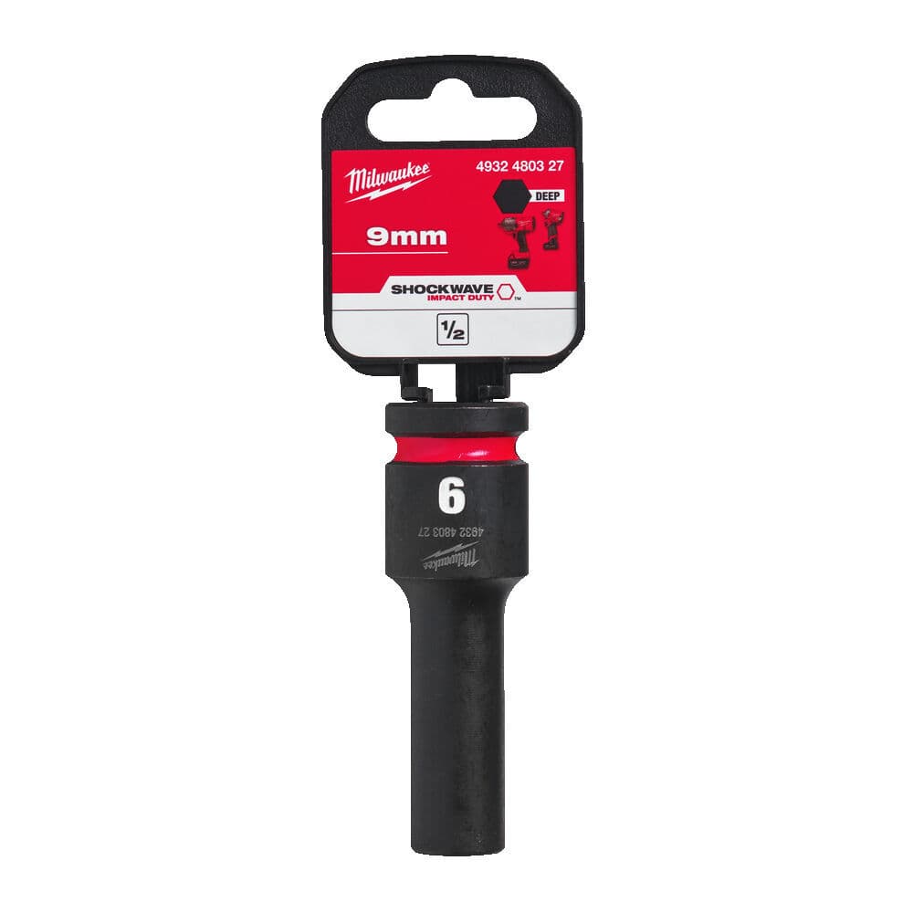 Milwaukee 1/2 Shockwave Steckschlüssel, Sechskant 9 verlängert