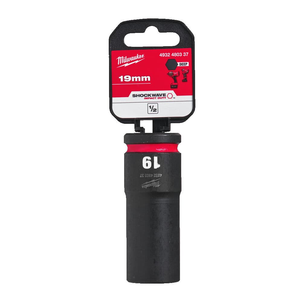 Milwaukee 1/2 Shockwave Steckschlüssel, Sechskant 19 verlängert